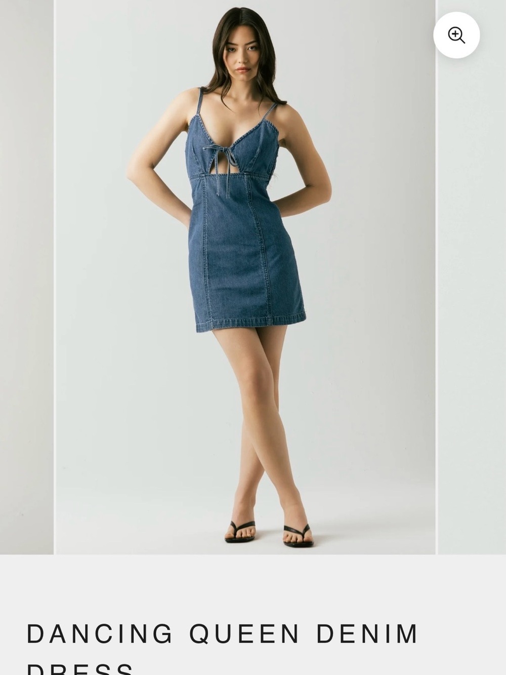 Blank NYC Indigo Denim Tie-Front Mini Dress Dancing Queen denim dress